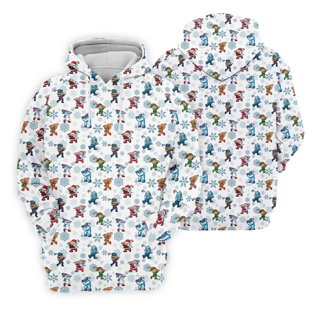 Funny Christmas Characters Golf Pose Fun Women's Golf Shirts, Christmas Golf Shirt, Ladies Golf Shirts