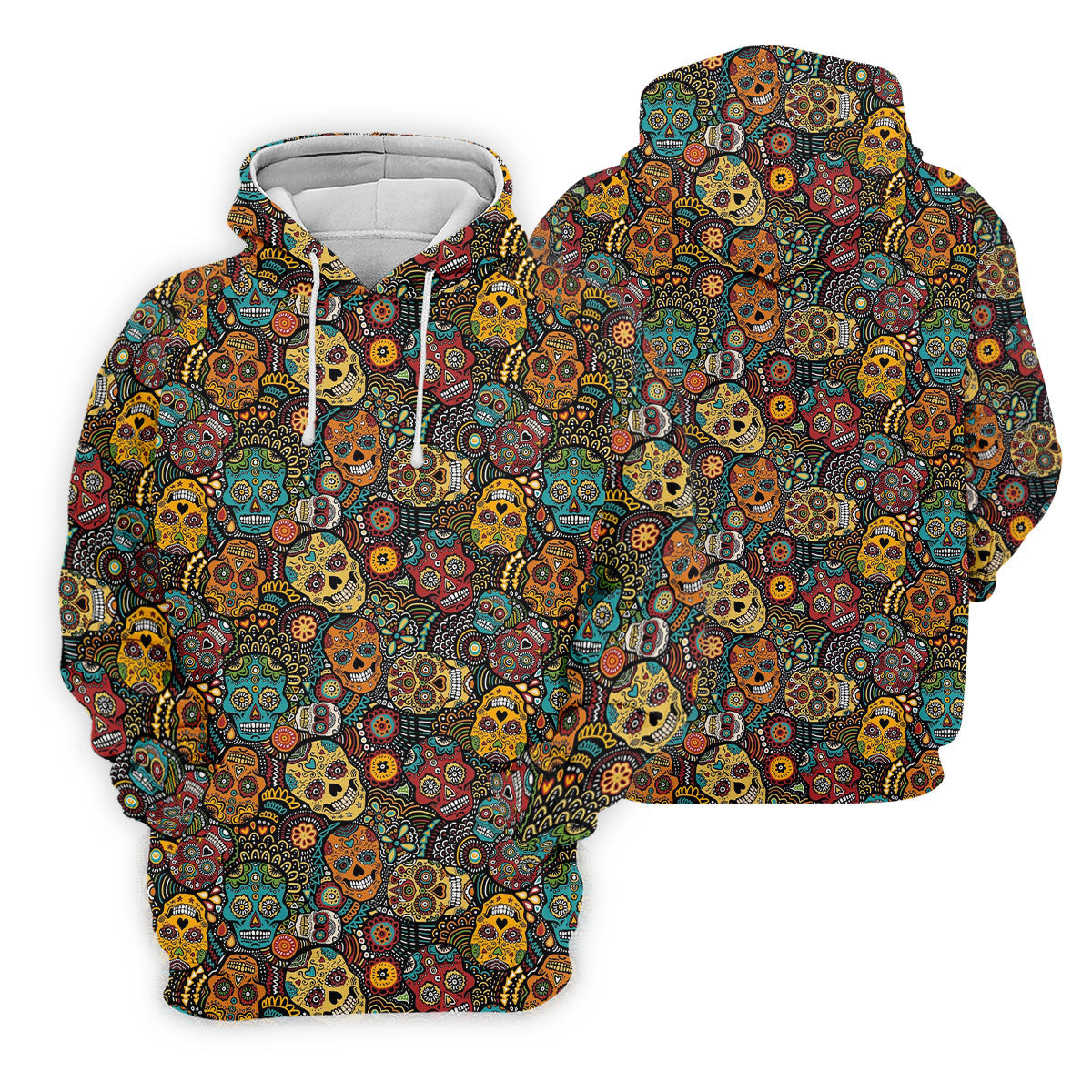 Colorful Sugar Skull Halloween Polo Shirt, Golf Shirts For Women, Women’s Golf Apparel