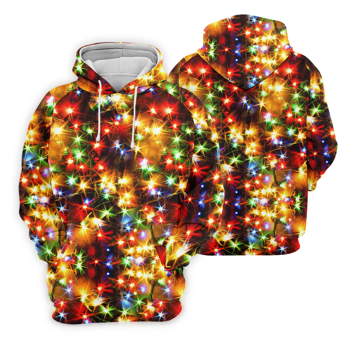 Colorful Christmas Lights Men's Golf Polo Shirts, Christmas Golf Shirt, Golf Gift For Men, Polo Shirts For Men