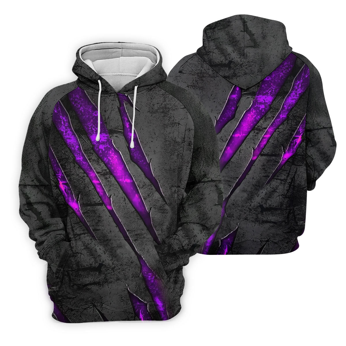 Purple Claw Marks Hawaiian Golf Shirt, Scratch Print Women's Golf Tops, Ladies Golf Shirts