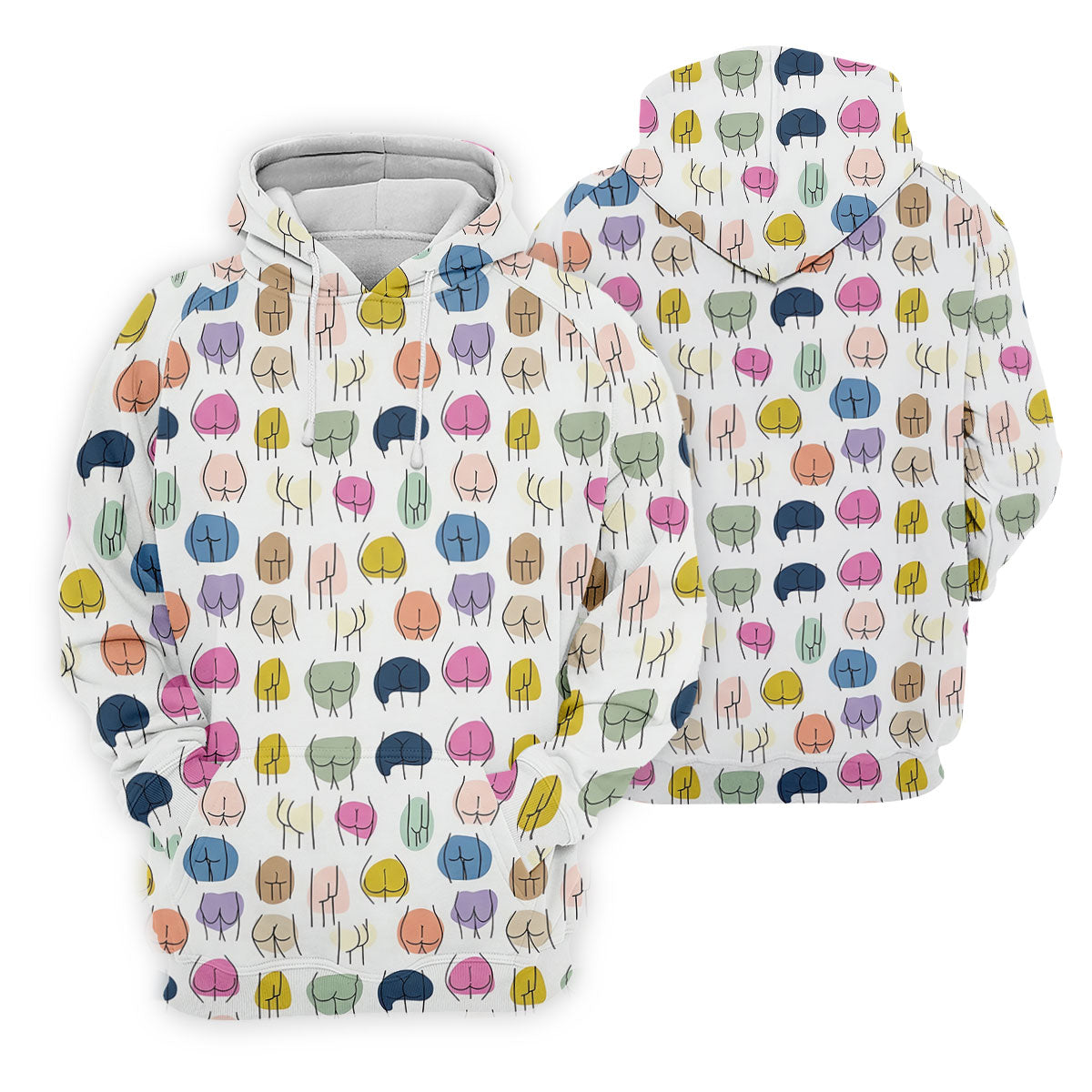 Funny Colorful Butt Pattern Golf Polo Shirt, Golf Shirts For Women, Women's Golf Apparel