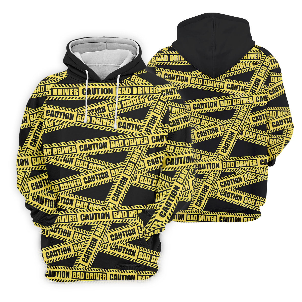 Funny Bad Driver Caution Tape Golf Polo Shirt, Golf Shirts For Men, Printed Golf Shirts