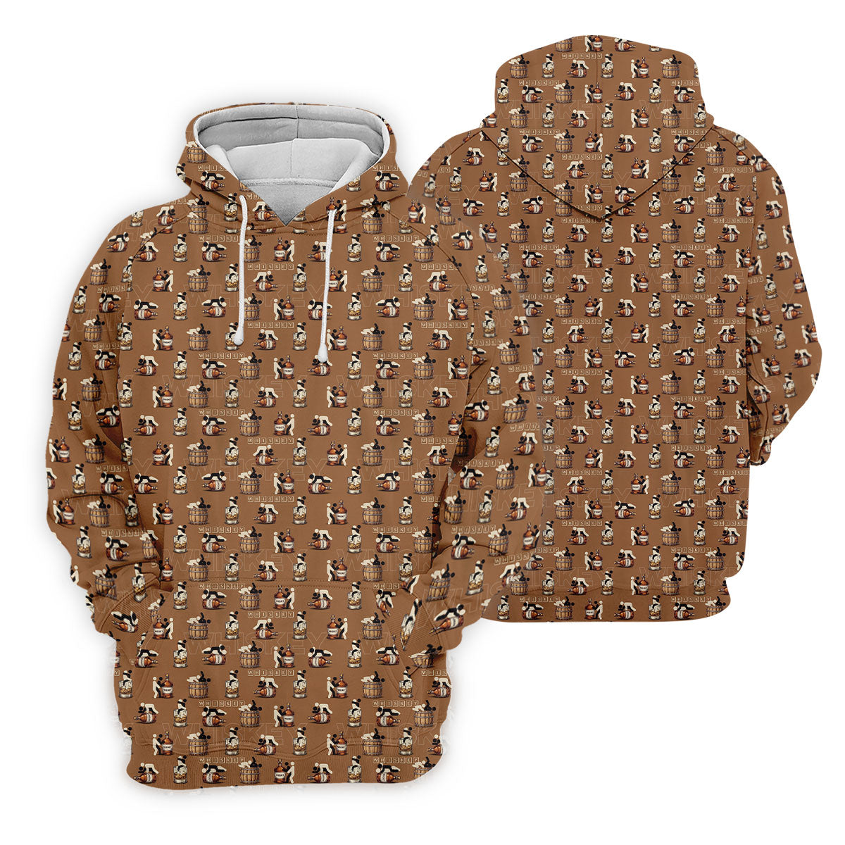Brown Funny Whiskey Pattern Golf Polo Shirt, Mens Polo Shirts, Golf Shirts For Men
