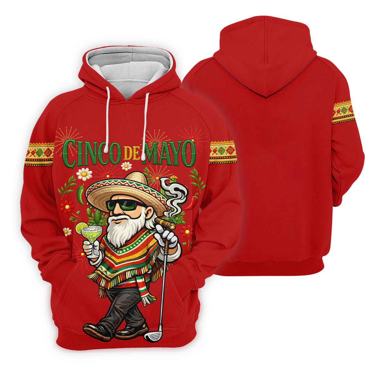 Margarita Man Cinco De Mayo Celebration Red Golf Shirt, Fiesta Theme Golf Shirts For Men