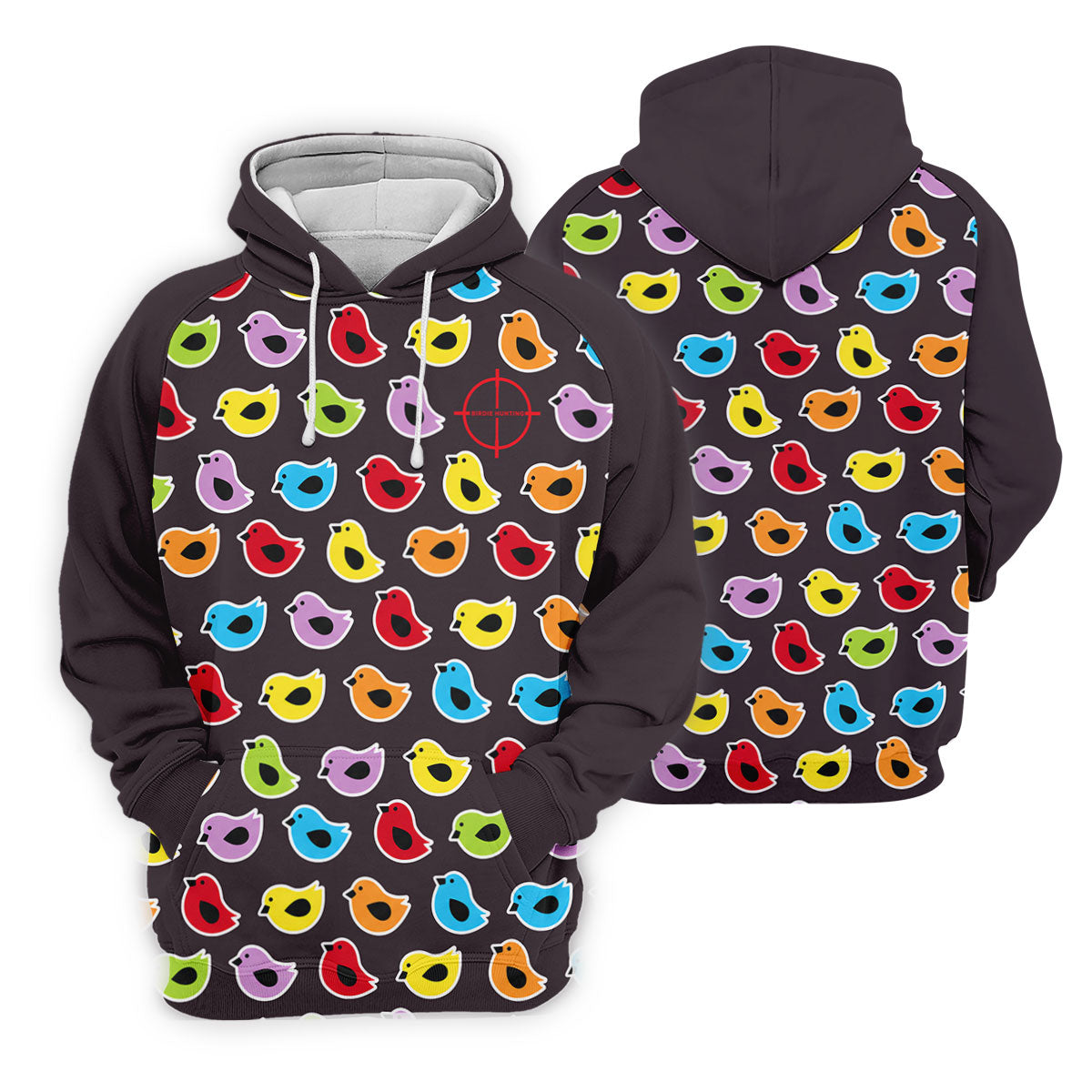Black Colorful Birdie Hunting Golf Polo Shirt, Men's Golf Shirt, Golf Polo Shirts For Men