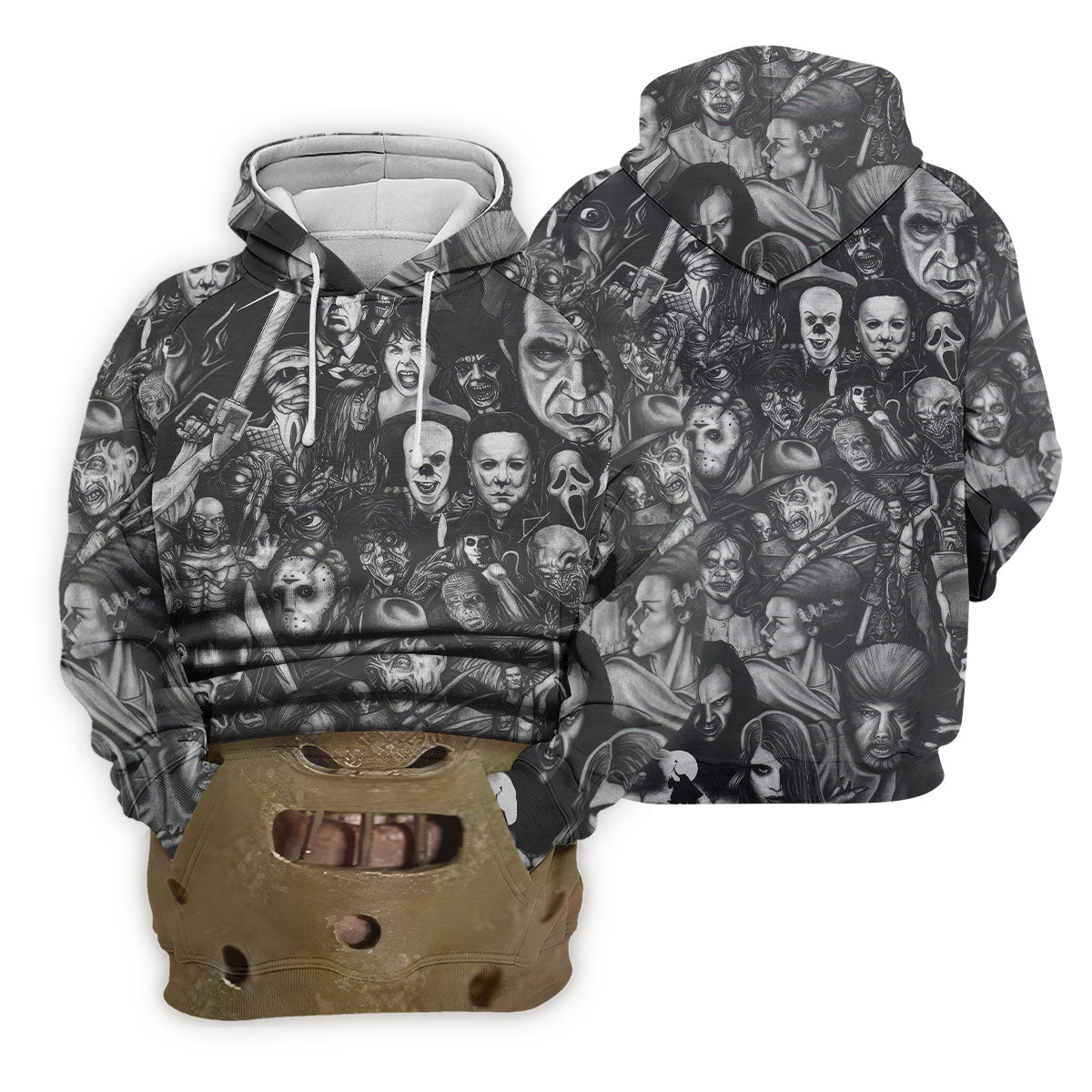 Muzzle Mask Horror Character Halloween Polo Shirt, Mens Golf Shirts, Golf Apparel For Men