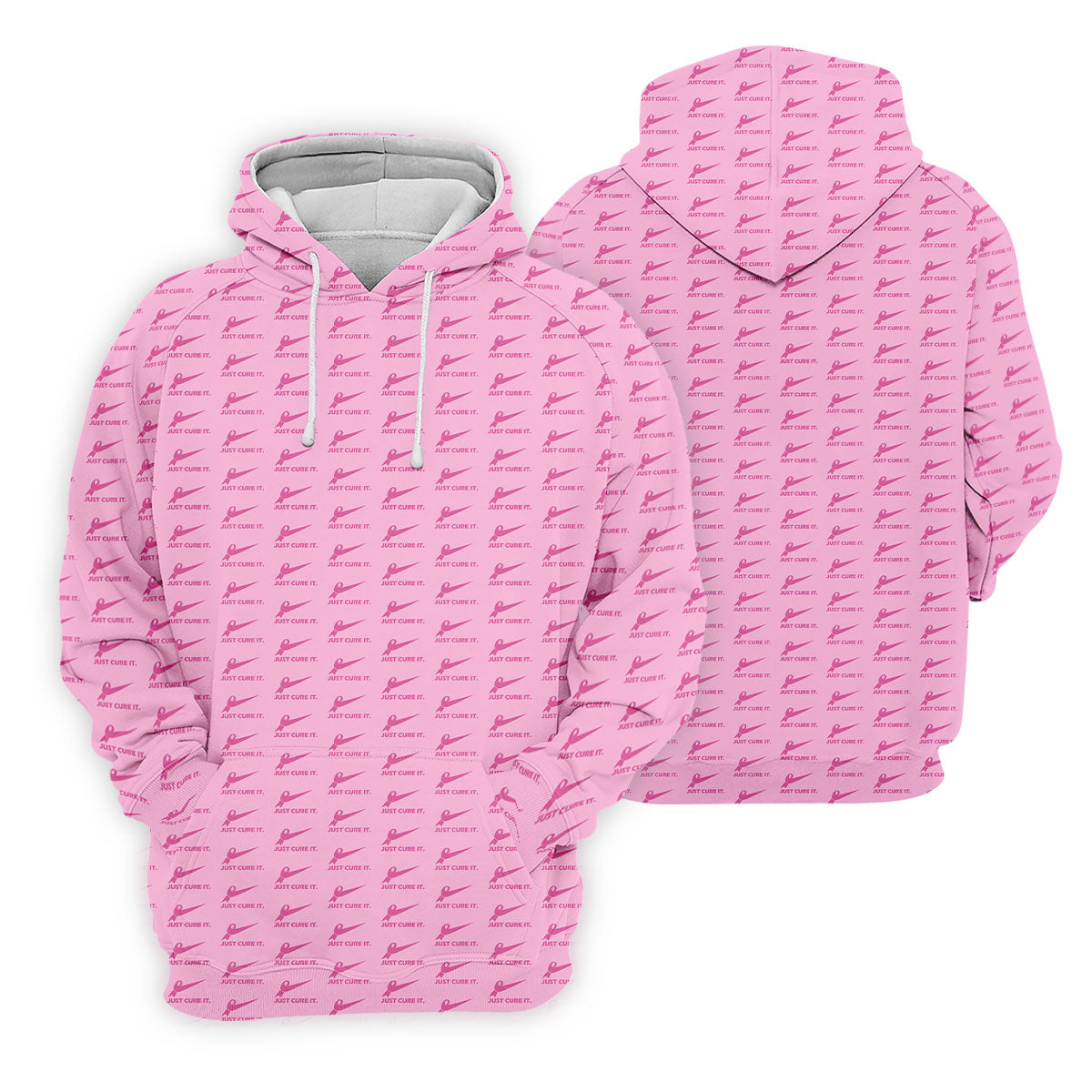 Just Cure It Pink Ribbon Breast Cancer Golf Shirt, Mens Golf Polo, Printed Golf Shirts