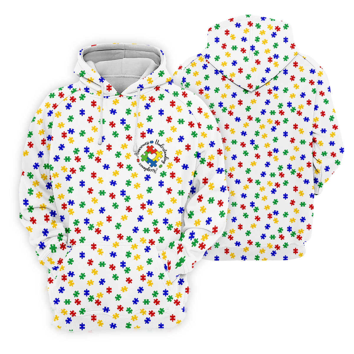 Awareness Understanding Acceptance Autism Puzzle Men's Polo Shirt, Autism Awareness Shirt, Golf Shirts For Men