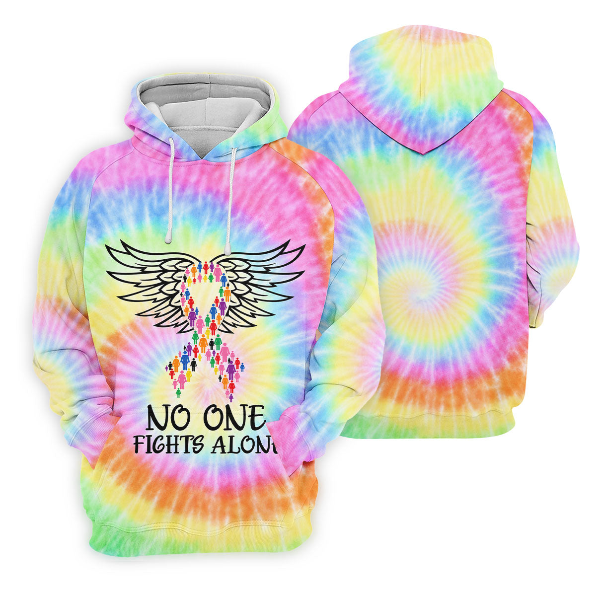 No One Fights Alone Cancer Ribbon Wings Polo Shirt, Women's Golf Polo, Ladies Golf Shirts