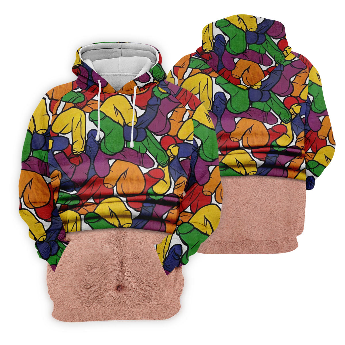 Funny Belly Illusion Colorful Pattern Polo Shirt, Mens Golf Polo, Golf Shirts For Men