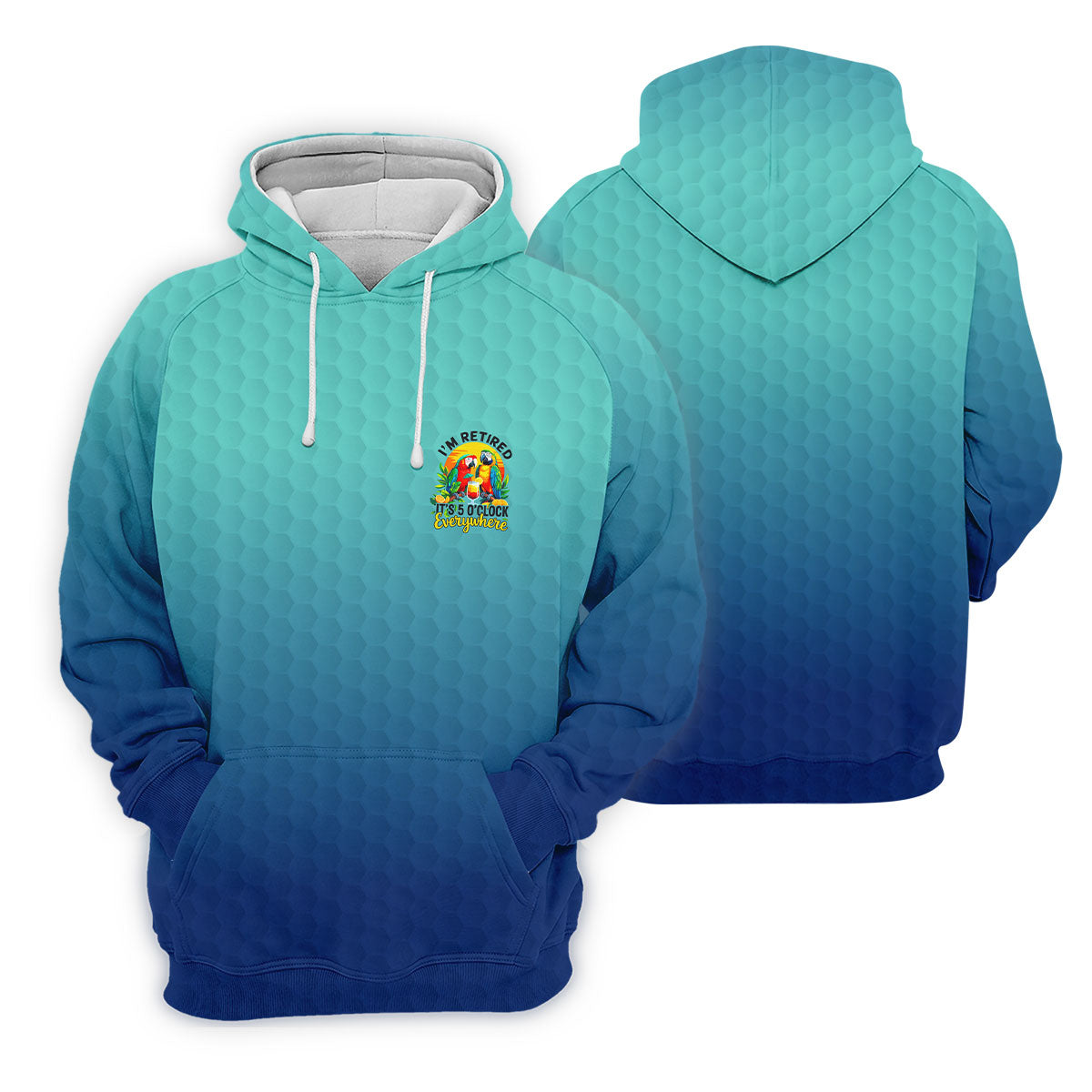 Blue Tropical Parrot Retirement Golf Polo Shirt, Golf Tops For Women, Ladies Golf Top