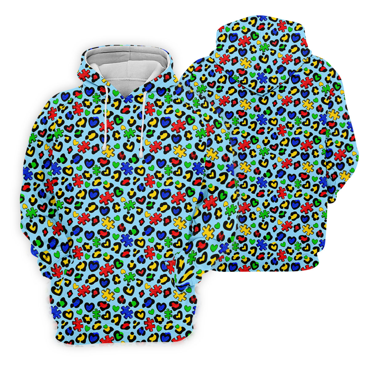 Autism Awareness Color Leopard Pattern Blue Golf Shirt, Golf Tops For Men, Polo Shirts For Men, Golf Shirts For Men