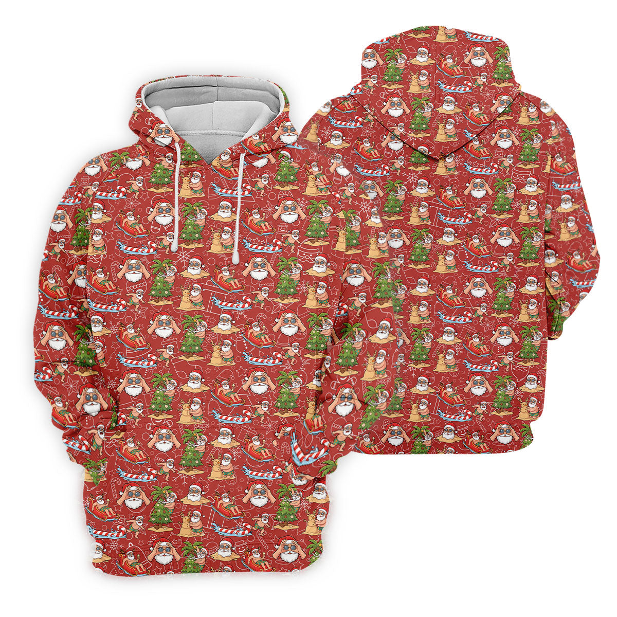 Tropical Santa Summer Christmas Pattern Polo Shirt, Womens Golf Polo, Christmas Shirt