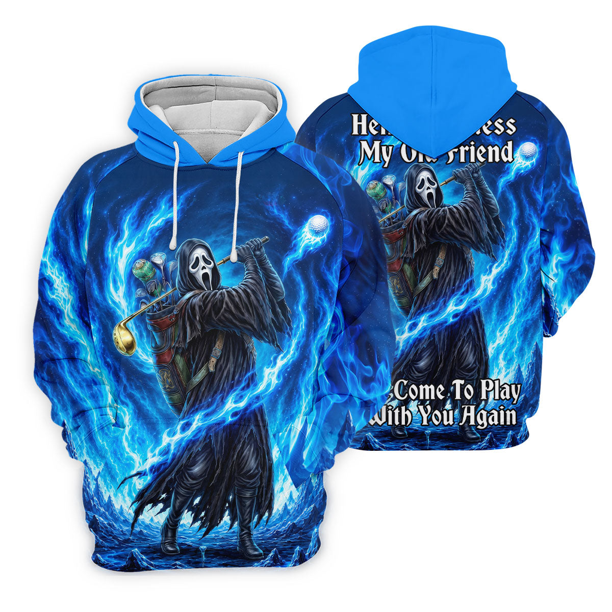 Hello Darkness Flame Horror Character Polo Shirt, Womens Golf Tops, Golf Polo For Women