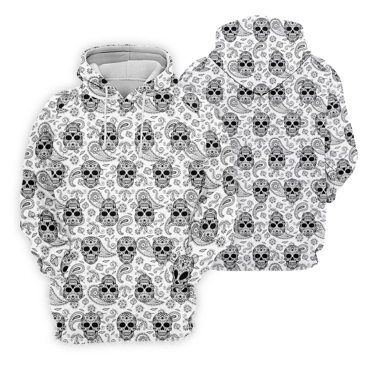 Sugar Skull Paisley Pattern Golf Polo Shirt, Hawaiian Golf Shirt, Golf Polo Shirts For Men