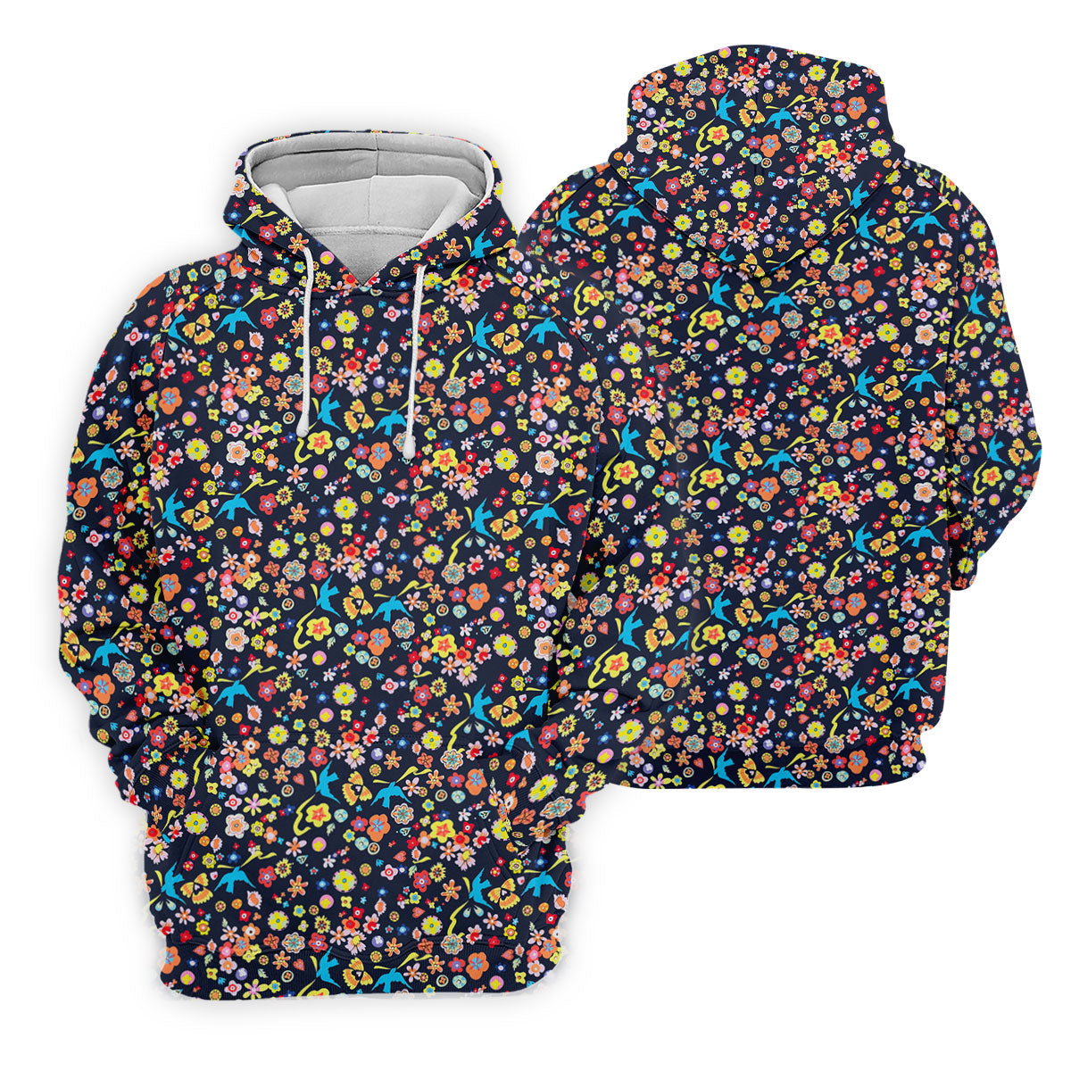 Colorful Floral Bird Garden Golf Shirt, Women’s Golf Polo, Golf Shirts For Women