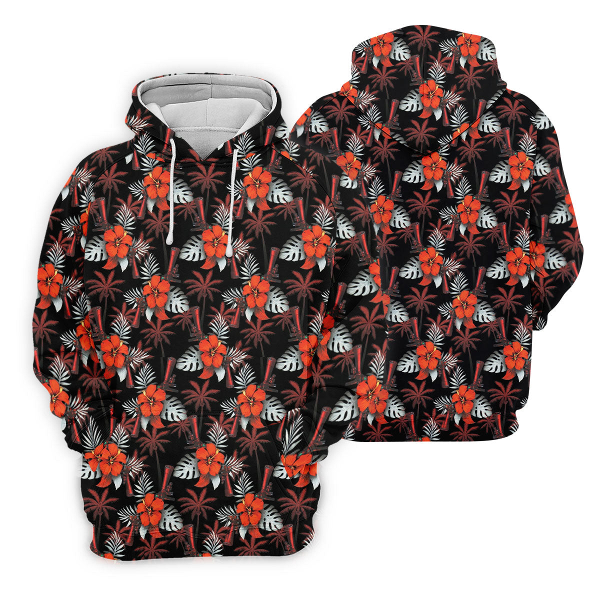 Orange Hibiscus Black Hawaiian Golf Shirt, Summer Vibe Golf Shirt For Women