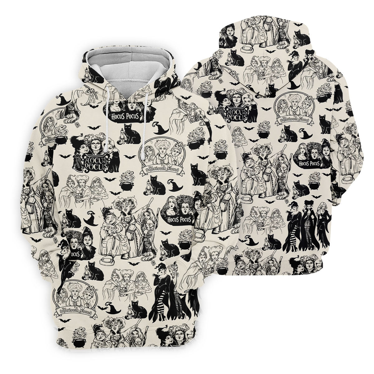 Witch Sisters Black Cat Halloween Polo Shirt, Golf Polo Shirts For Men, Mens Golf Apparel