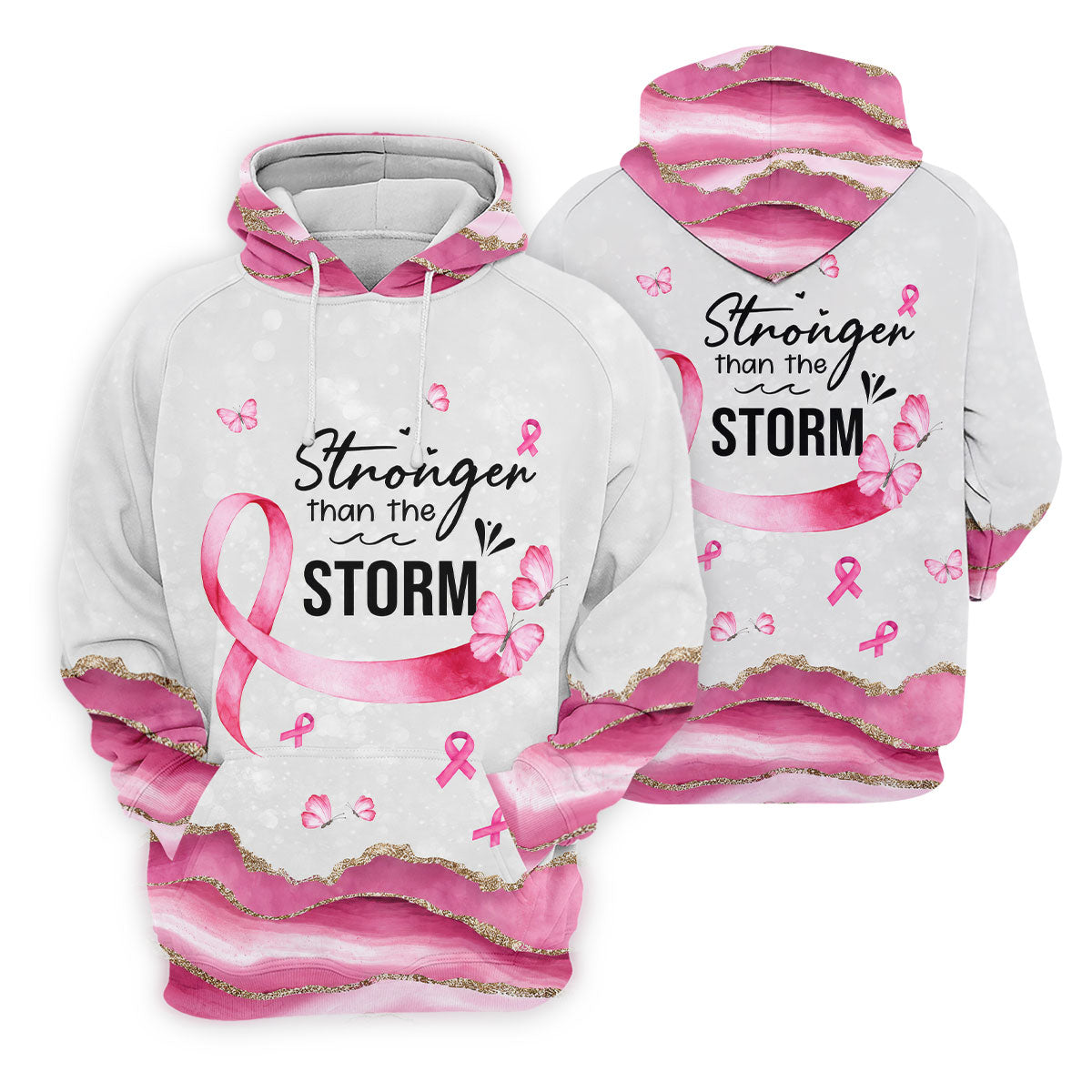 Stronger Than The Storm Breast Cancer Polo Shirt, Golf Tops For Women, Ladies Golf Top