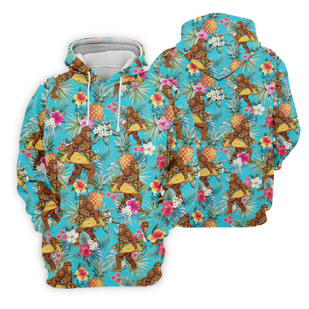 Bigfoot Taco Fiesta Time Hawaiian Golf Shirt, Cinco De Mayo Celebration Golf Shirt For Women