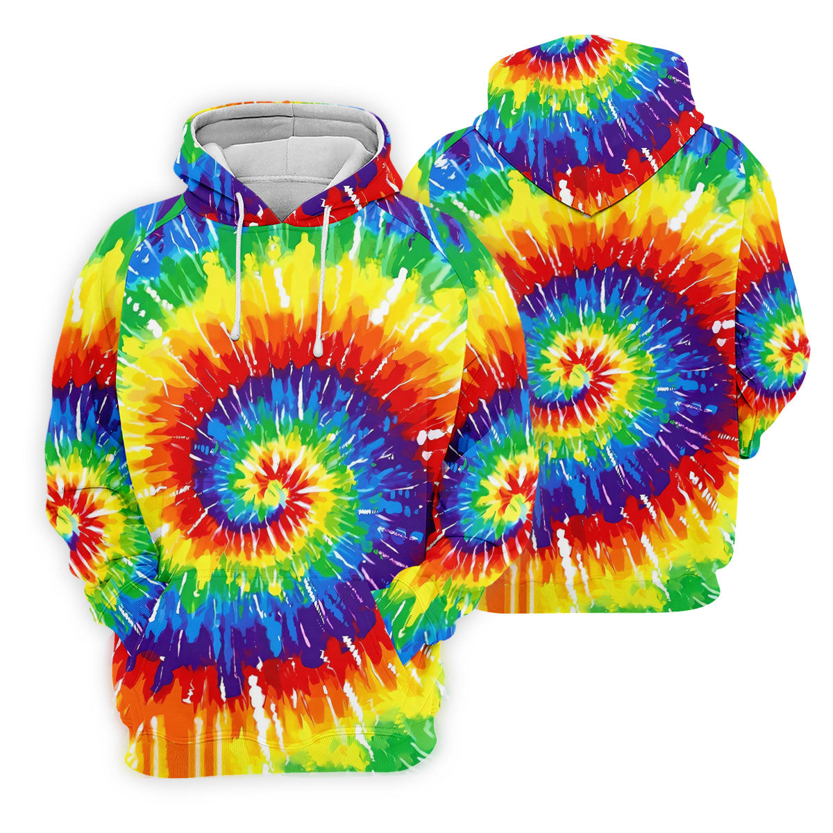 LGBT Rainbow Tie-Dye Golf Tops For Men, Pride Month Celebrate Golf Shirts For Men