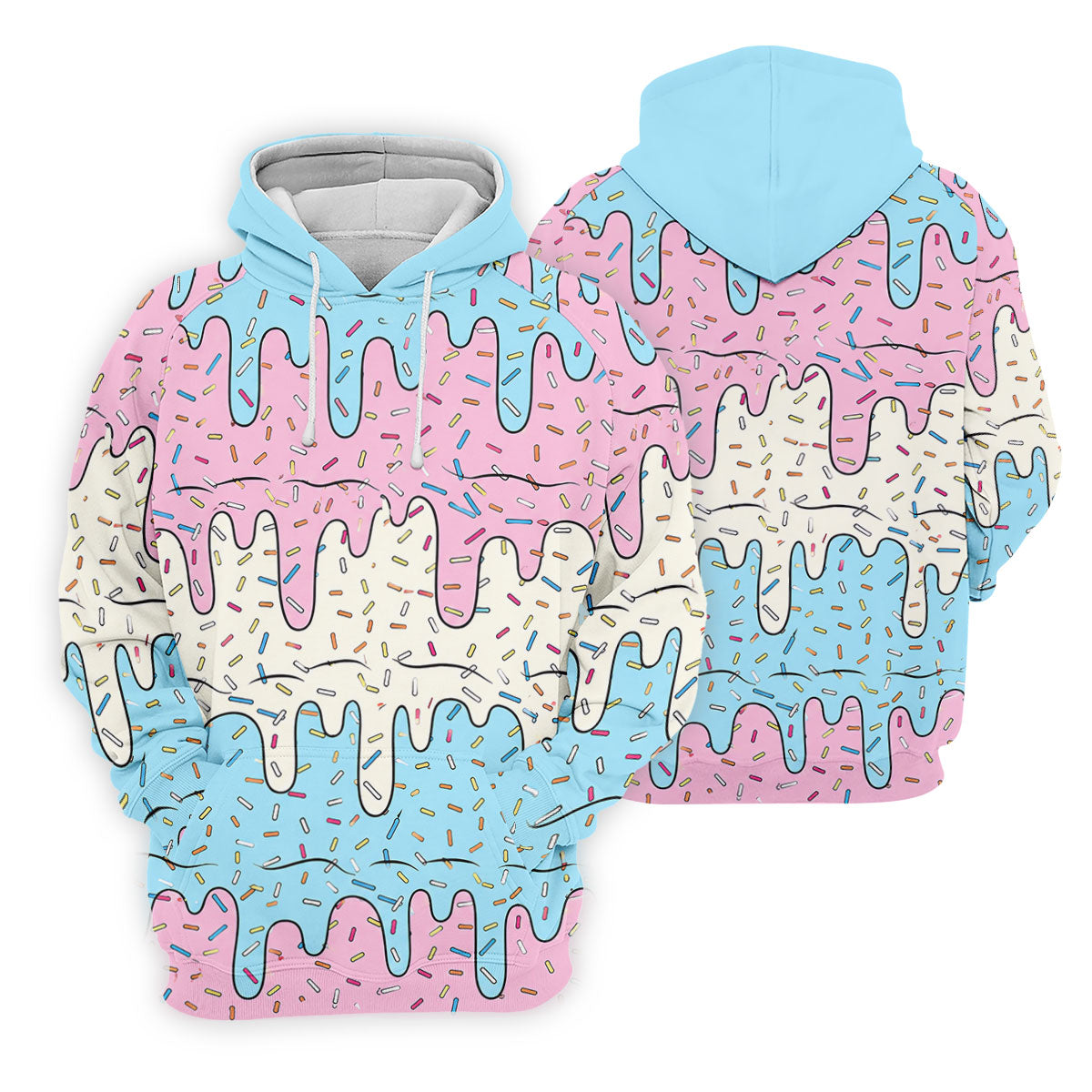 Ice Cream Drip Hawaiian Golf Shirt, Summer Sweets Men's Golf Shirt, Polo Shirts For Men