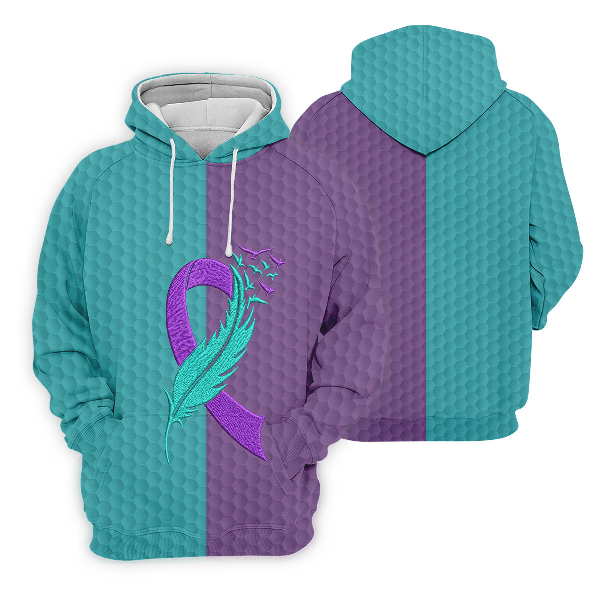 Suicide Prevention Ribbon Feather Birds Golf Polo Shirt, Women’s Golf Polo, Ladies Golf Tops