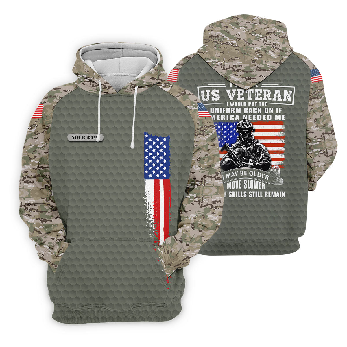 I Am A US Veteran American Flag Camo Golf Shirt, 250 Years 4th Of July Golf Shirts For Men