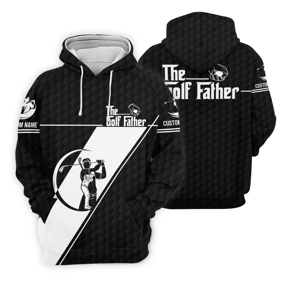 The Golf Father Golf Ball Pattern Father's Day Golf Shirt, Golf Gift For Dad, Polo Shirts For Men