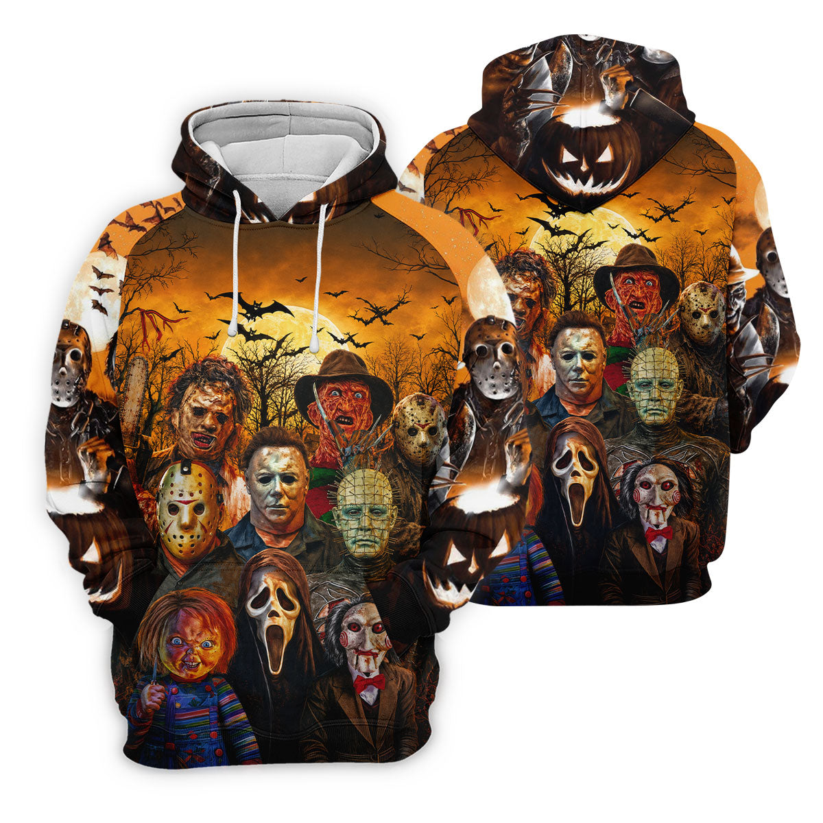 Halloween Horror Character Hawaiian Golf Shirt, Women’s Golf Tops, Golf Shirts For Women