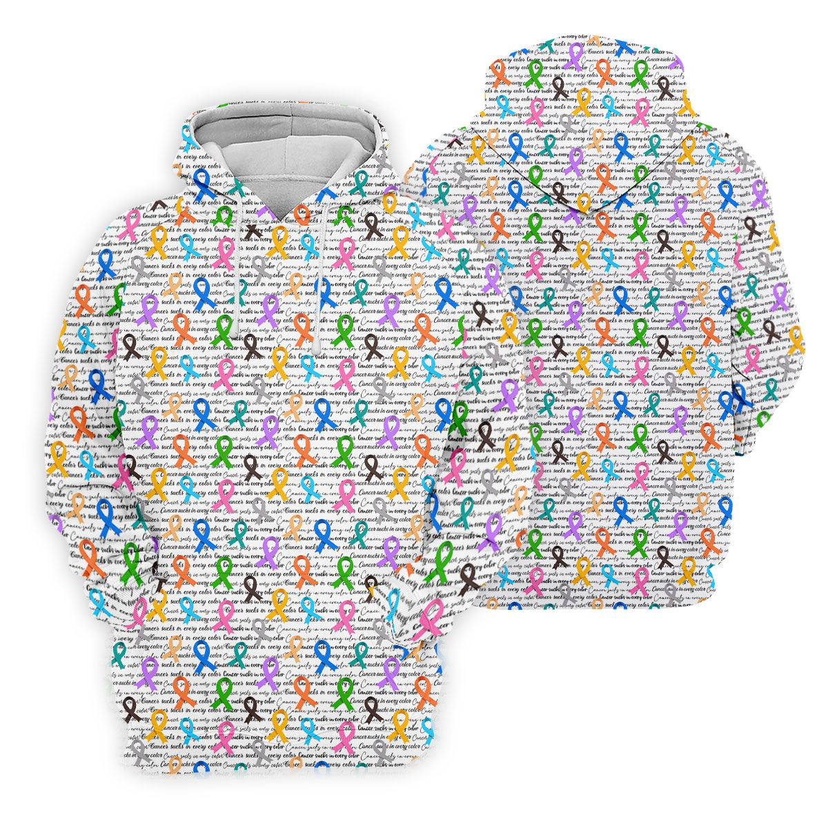 Cancer Sucks In Every Color Cancer Survivor Shirt, Colorful Ribbon Cancer Awareness Shirt, Polo Shirts For Men