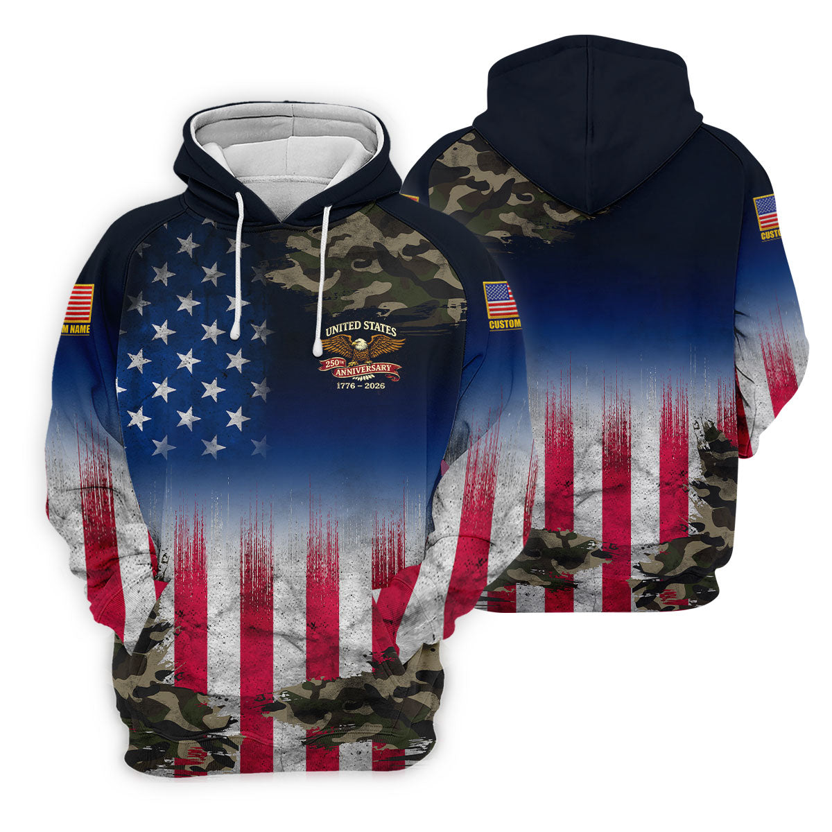 United States 250th Anniversary Camo Patriotic 4th Of July Golf Shirt, Distressed Flag Golf Shirt For Women
