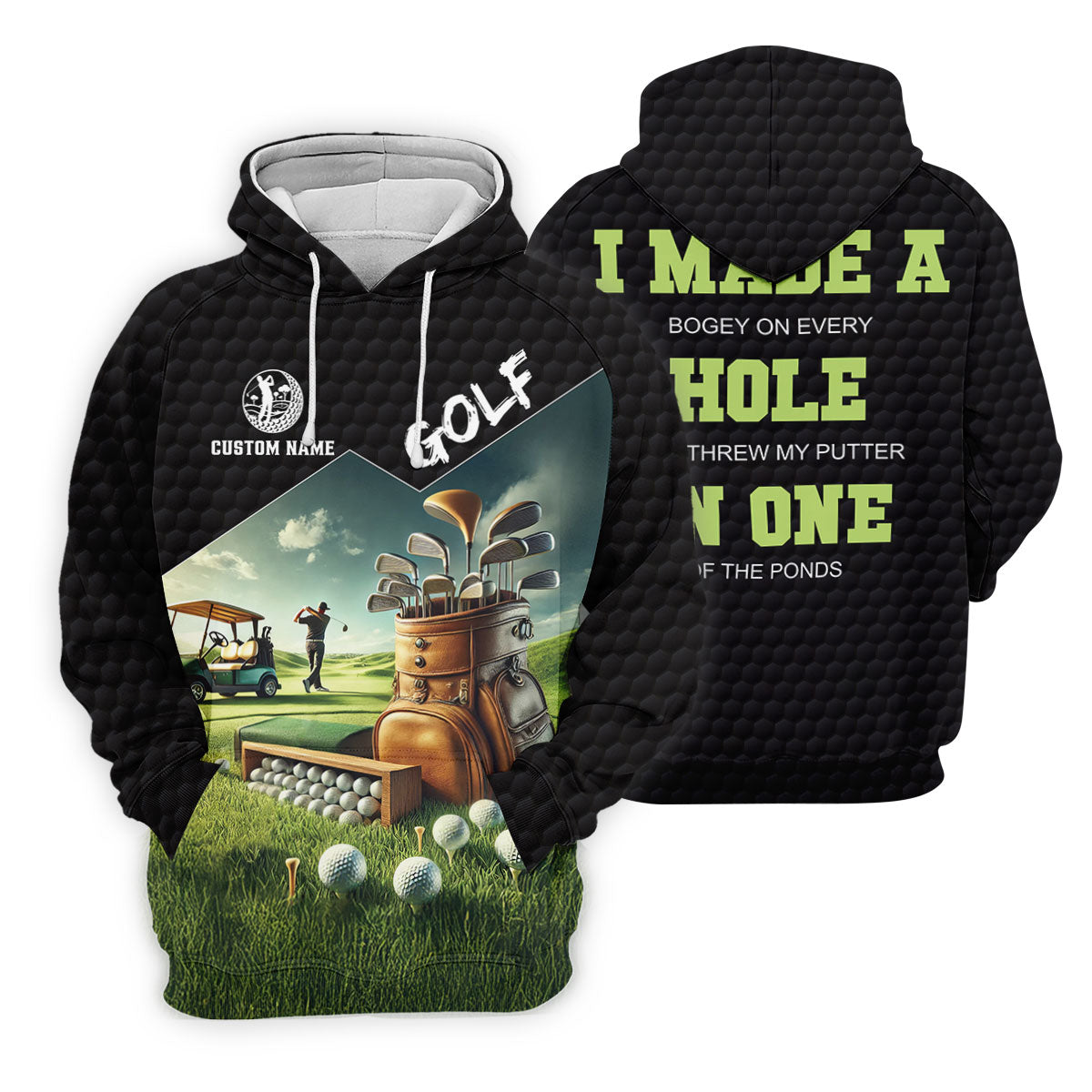 Custom Name Golf Course Club Bag Polo Shirt, Mens Golf Polo, Golf Apparel For Men