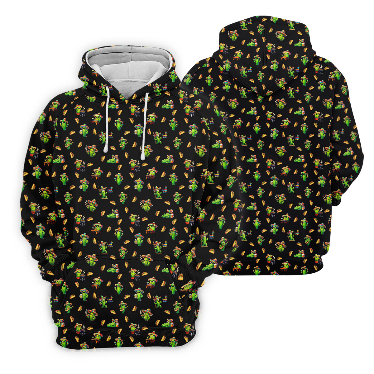 Mexican Mustach Funny Cactus Cinco De Mayo Celebration Fiesta Themed Golf Shirts For Men