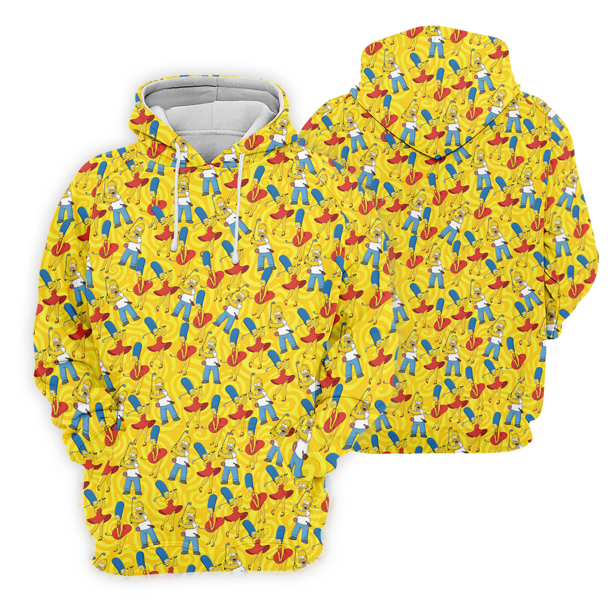 Funny Cartoon Couple Golf Pattern Polo Shirt, Golf Shirts For Women, Women’s Golf Polo