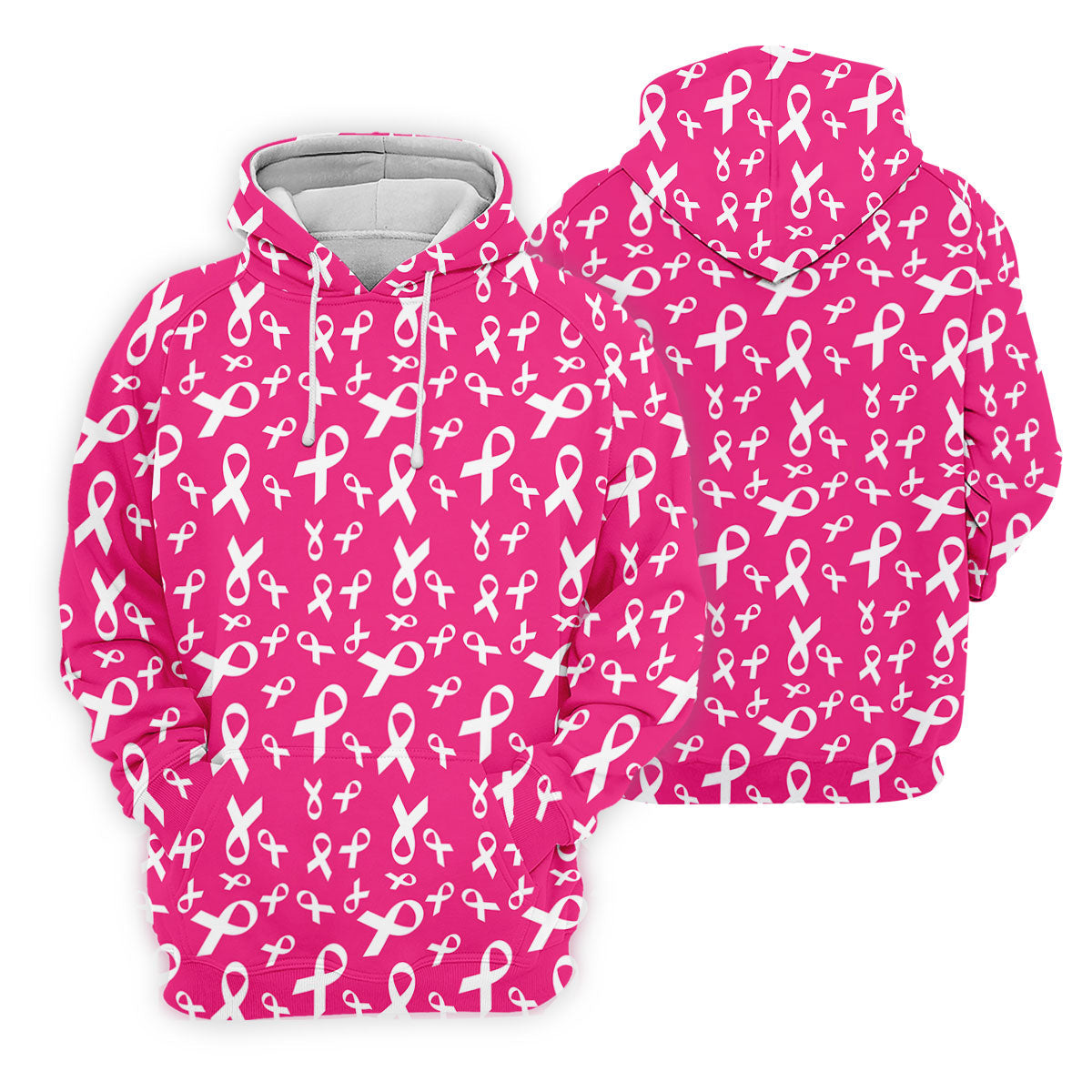 Hot Pink Breast Cancer Awareness Ribbon Polo Shirt, Ladies Golf Tops, Women’s Golf Polo