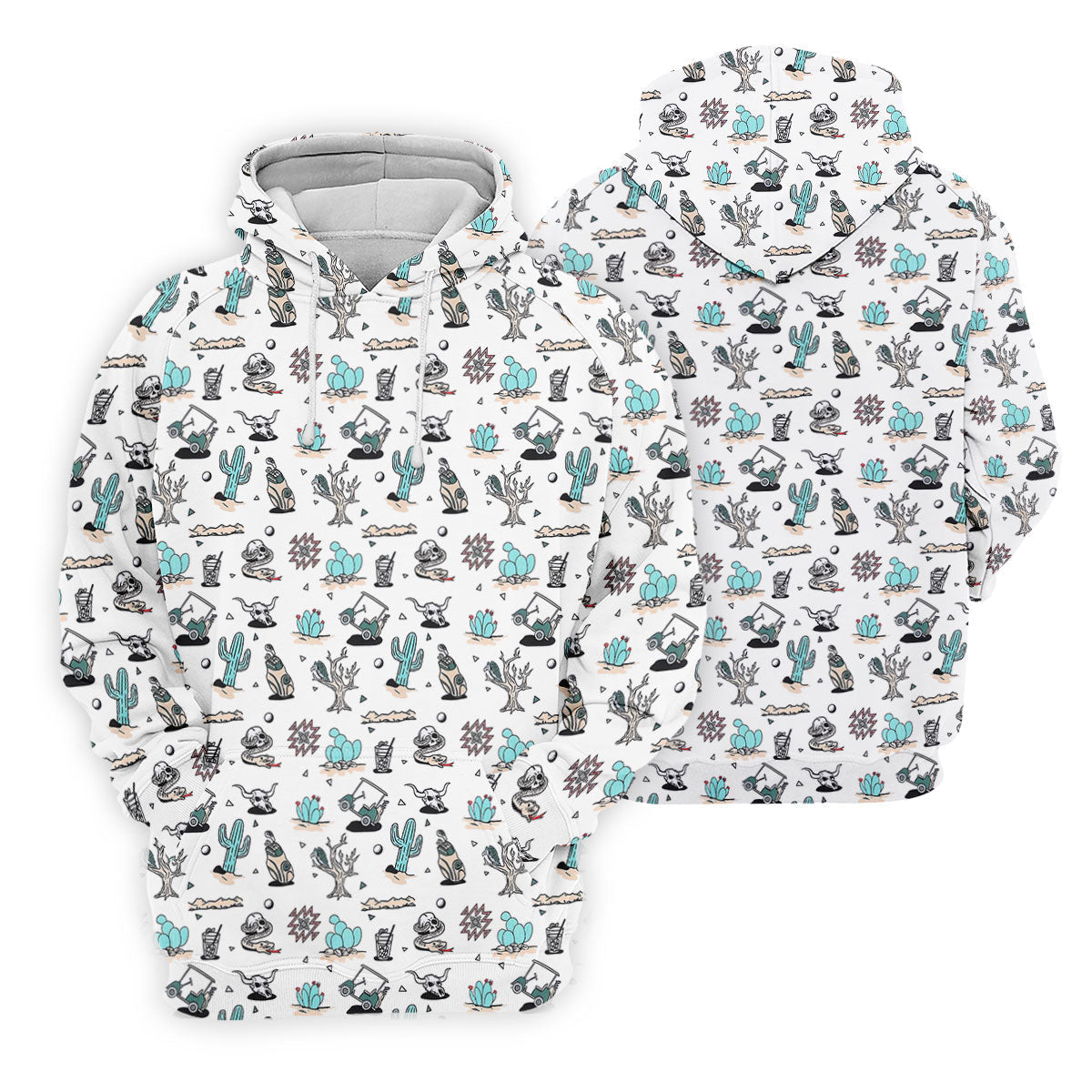 White Desert Golf Pattern Golf Polo Shirt, Women's Golf Polo, Hawaiian Golf Shirt