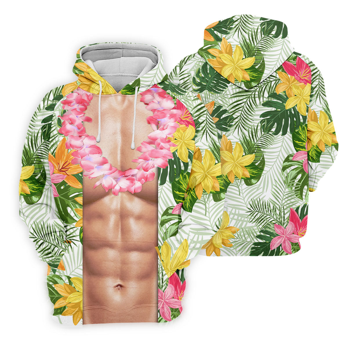 Light Skin Tropical Muscle Chest Hawaiian Golf Polo Shirt, Golf Shirts For Women, Women's Golf Apparel