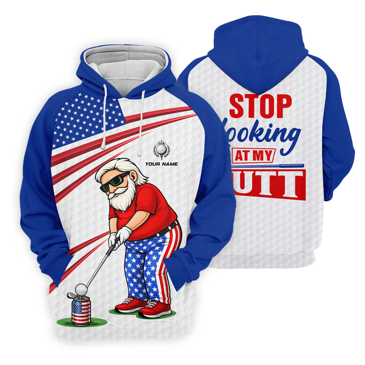 Stop Looking At My Putt Golf Ball Pattern 250 Years Patriotic 4th Of July Golf Shirt For Women