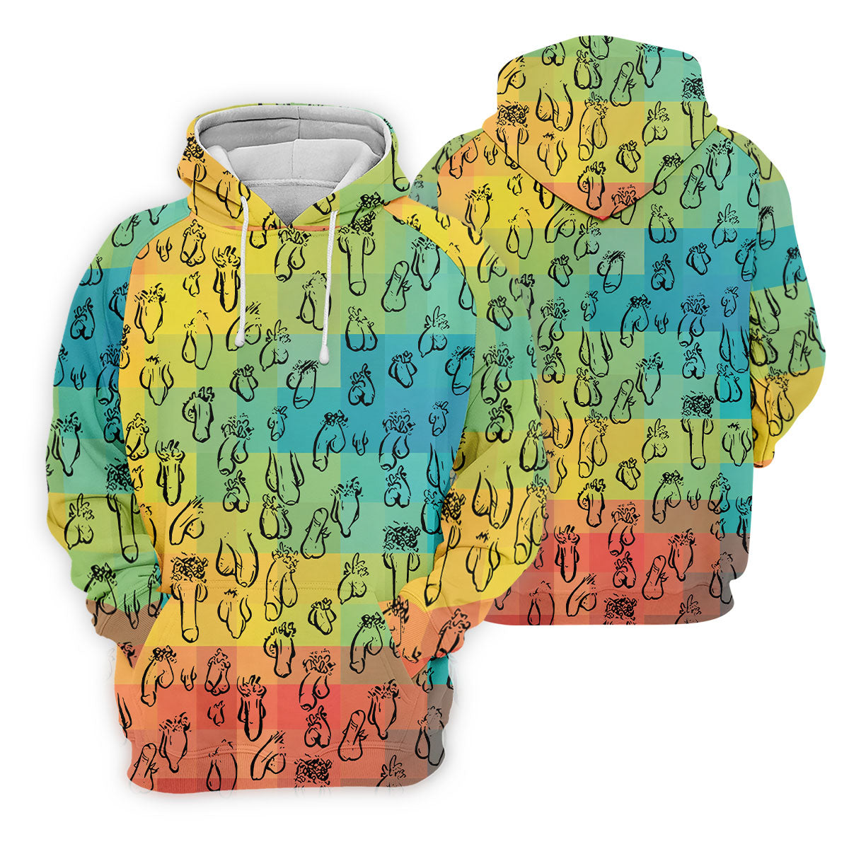 Funny Penis Doodle Color Block Golf Polo Shirt, Women's Golf Polo, Printed Golf Shirt