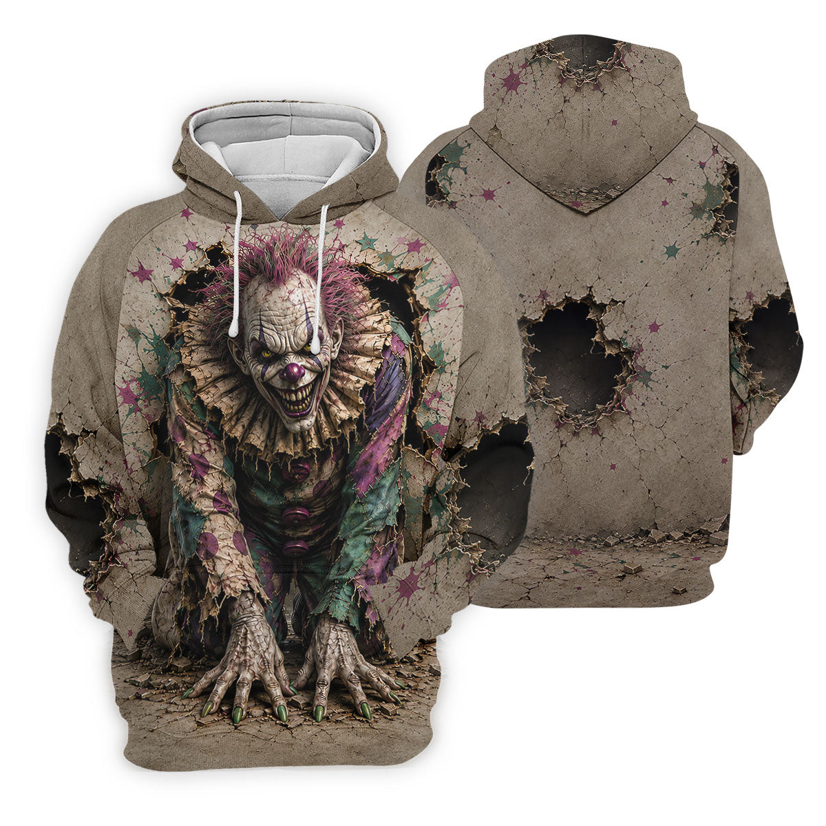 Halloween Purple Horror Character Golf Shirt, Golf Apparel For Men, Printed Golf Shirts
