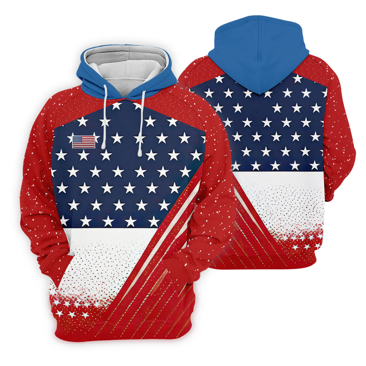 White Star Patriotic 4th Of July American Flag Golf Polo Shirt, Patriotic Golf Shirt, Golf Shirts For Women