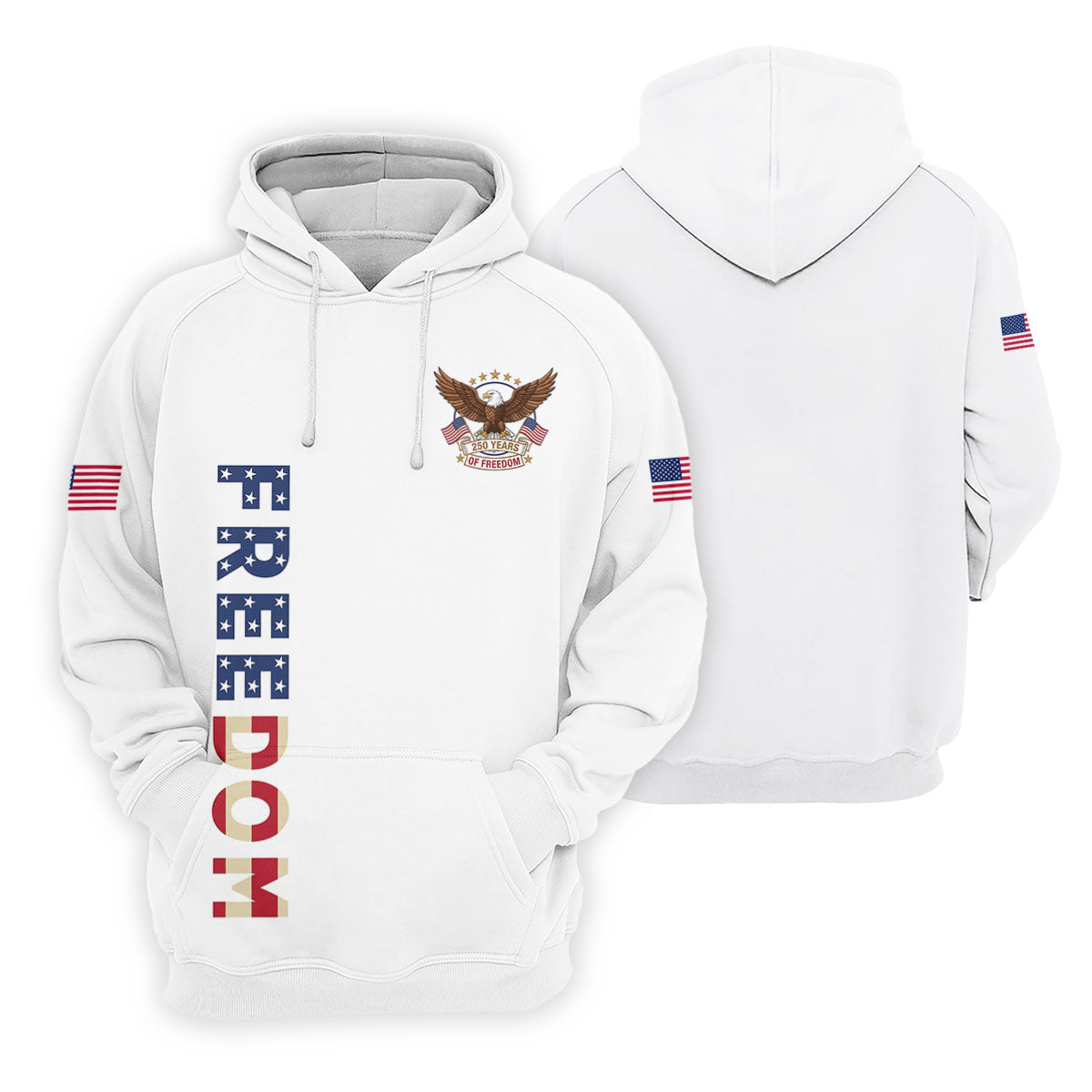 250 Years Of Freedom US Flag Logo White Golf Shirt, Patriotic 4th Of July Golf Shirt For Women