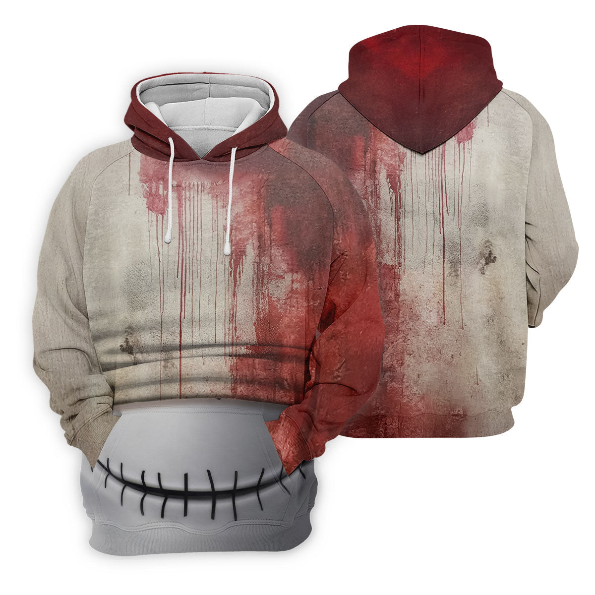 Stitched Skull Horror Character Halloween Polo Shirt, Golf Apparel For Men, Mens Golf Polo