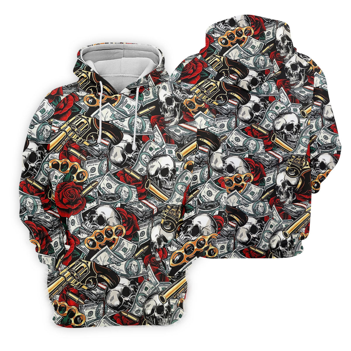Black Skull Cash Rose Western Pattern Golf Polo Shirt, Ladies Golf Shirts, Women's Golf Apparel