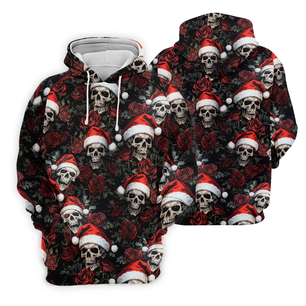 Vintage Skull And Roses Christmas Golf Shirt, Cool Golf Outfit, Polo Shirts For Men, Golf Shirts For Men