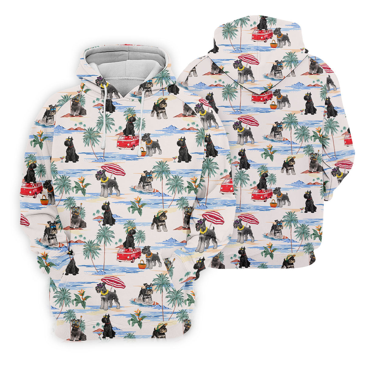 Schnauzer Beach Vacation Tropical Golf Polo Shirt, Hawaiian Golf Shirt, Golf Shirts For Men