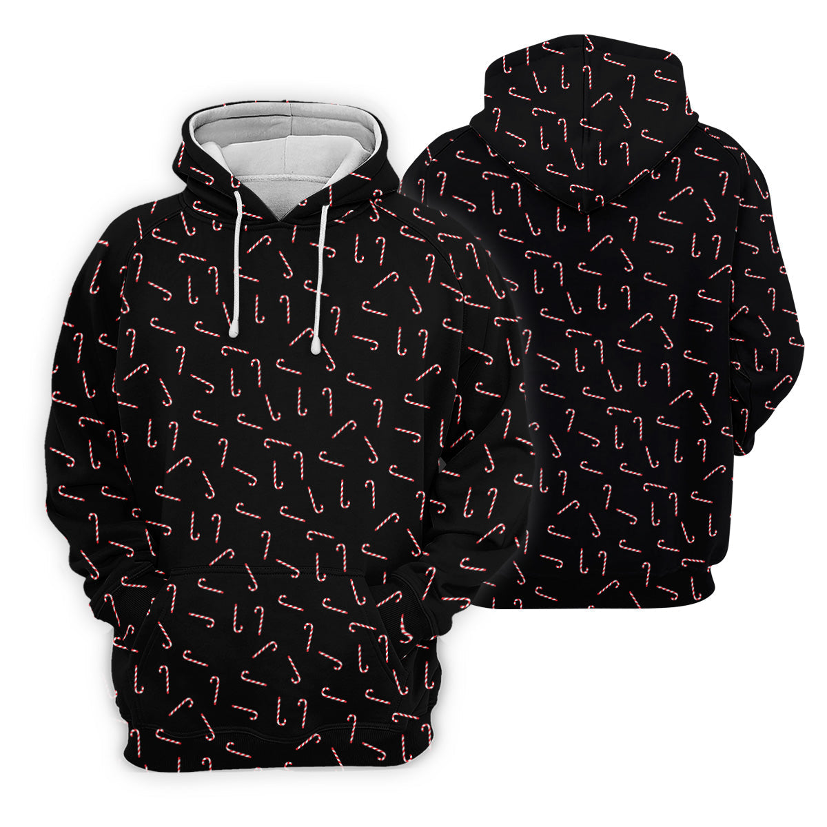 Christmas Candy Cane Golf Tops For Men, Christmas Golf Shirt, Black Golf Polo Shirt, Golf Gift For Men