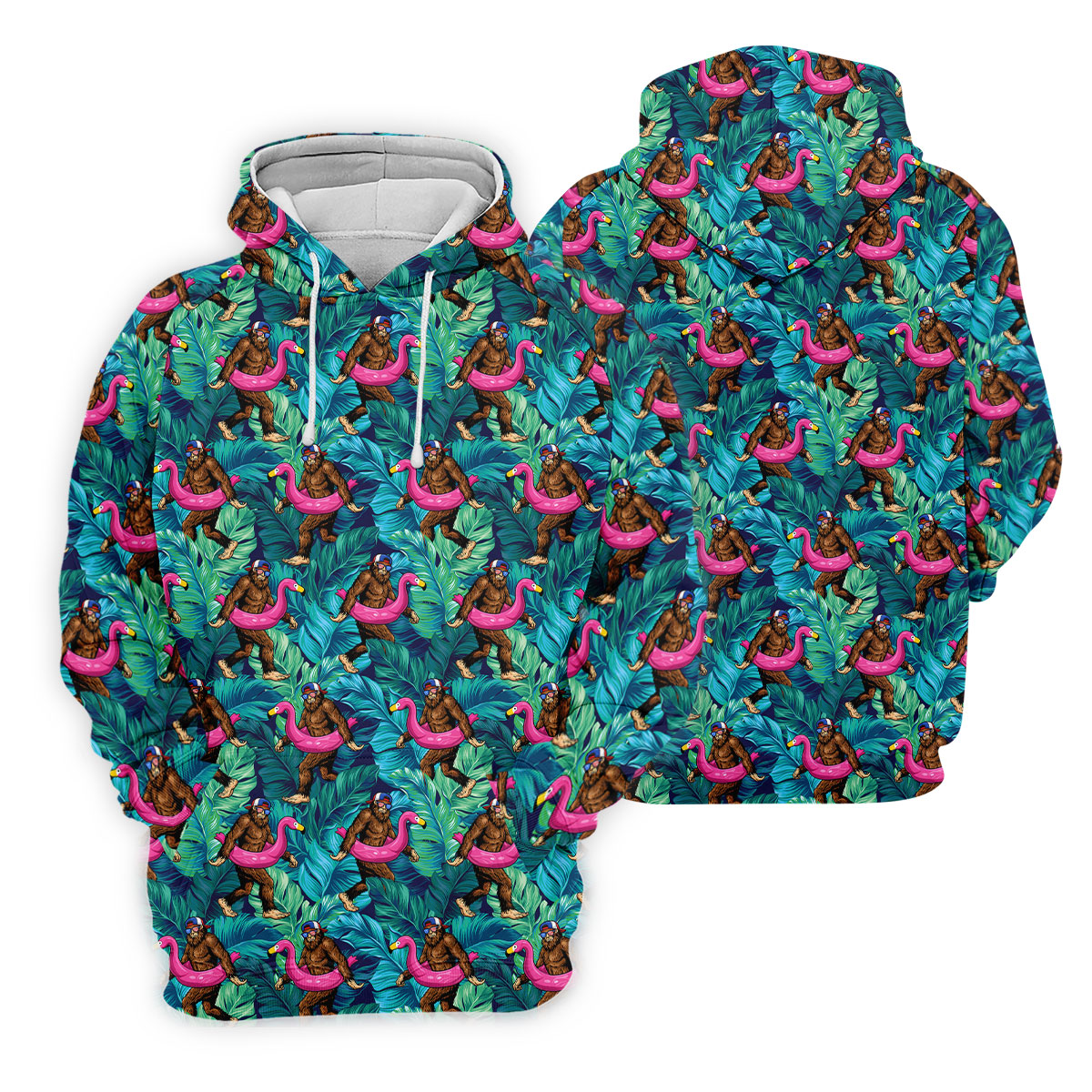 Tropical Flamingo Bigfoot Golf Shirt, 250 Years 4th Of July Patriotic Golf Shirt For Women
