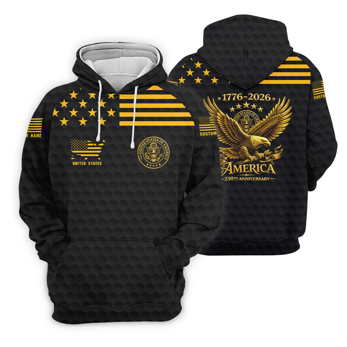 America 250th Anniversary Golf Ball Pattern Patriotic Golf Shirt, 4th Of July Golf Shirts For Men